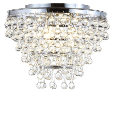 Toronto 16" Metal/Crystal LED Flush Mount - JONATHAN Y